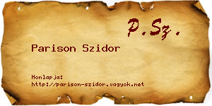 Parison Szidor névjegykártya